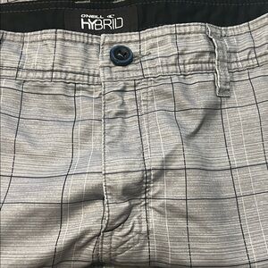 O'Neill Hybrid Black and Gray Checkered Shorts